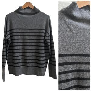The Reset R Label Striped Funnel Neck Wool Cashmere Pullover Sweater Size Small